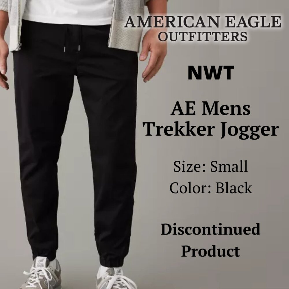 AE Mens Black Trekker Jogger - NWT - Size Small